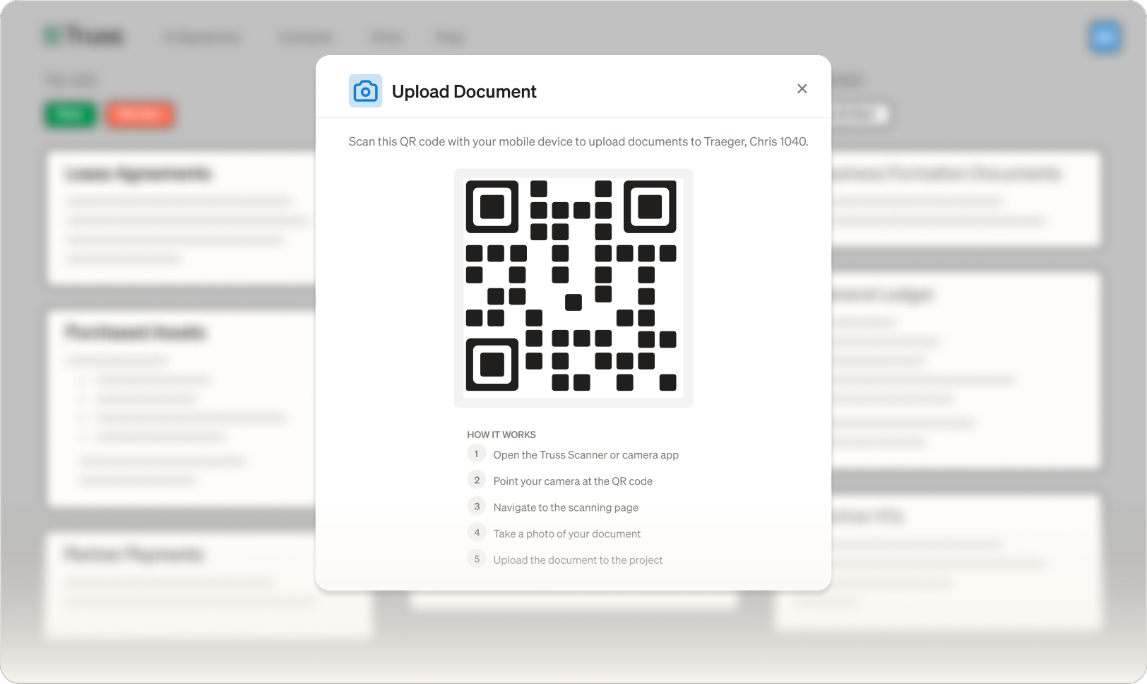 Truss mobile app for tax workflow management